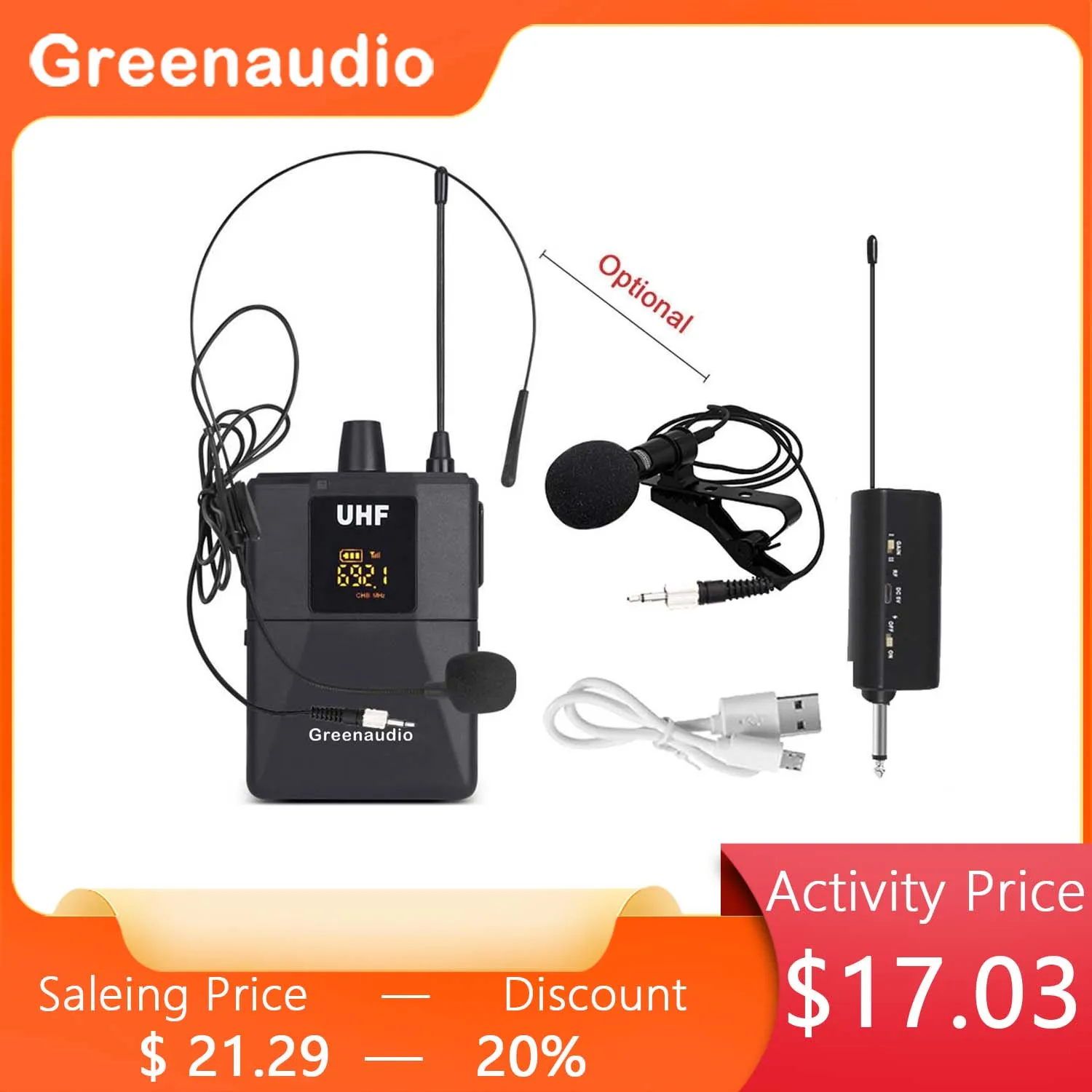 GAW-103A Wireless Collar Microphone set Lavalier Lapel Microphone,Ideal ...