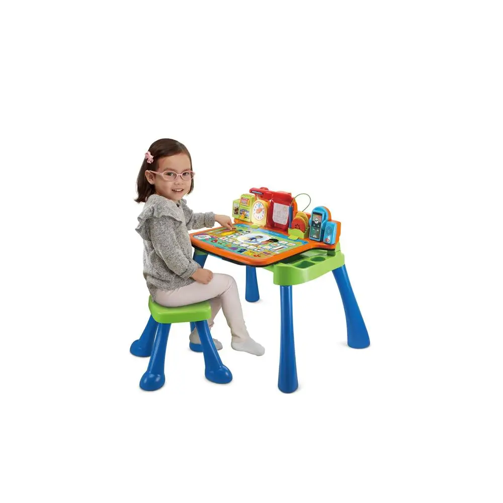 5-in-1 Learning Desk Educational Interactive Toy Kids Play Activity Station Touch and Learn Writing Projector Chalkboard Music 4
