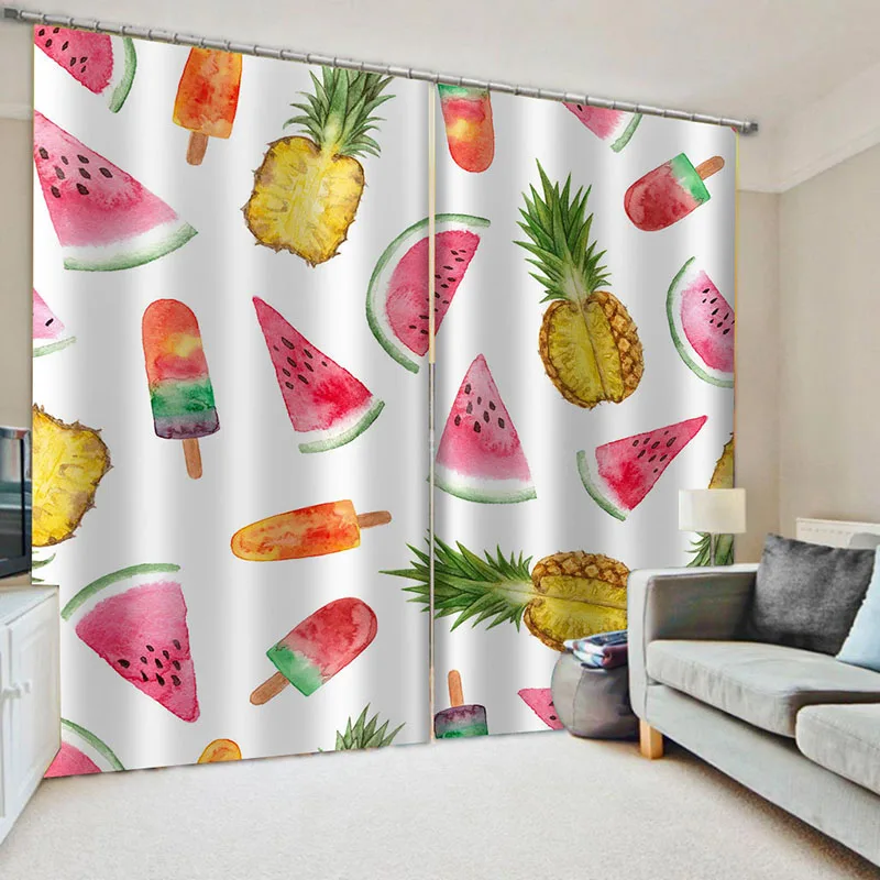 

Summer Fruit Blackout Curtain For Kids Room Children Curtains For Child Bedroom Living Room Decoration Window Curtain