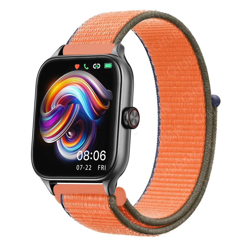 Sport Nylon Loop Bracelet Strap, 22mm or 20mm, Compatible with Popular Smartwatches