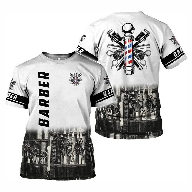 Men's Hairdresser Graphic 3D Print Oversized T-Shirt