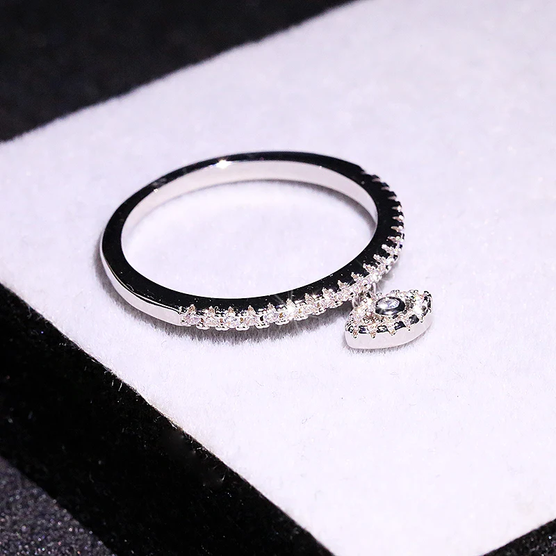 Lucky Evil Eye Ring 925 Sterling Silver Ring Zircon Pendant Ladies Jewelry Fashion Luxury Ladies Engagement for silver ring