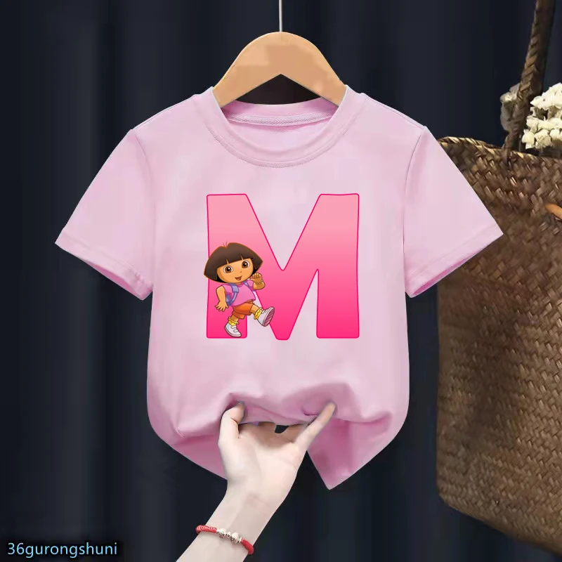 t shirt kid rock Newly Girls T-Shirt Dora Explorer Letter Printed Children'S Clothing Tshirt For Kids Birthday Gift Clothing Cute Toddler Tshirts t-shirt cartoon	