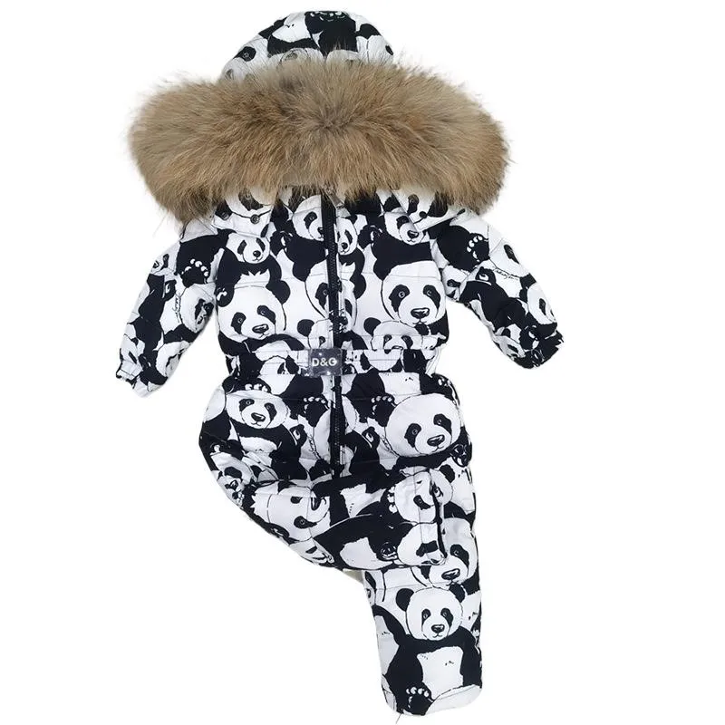 Детский лыжный костюм Children's Down Jacket Suit Boys and Girls Mid-Length One-Piece Baby Winter Skiing Suit
