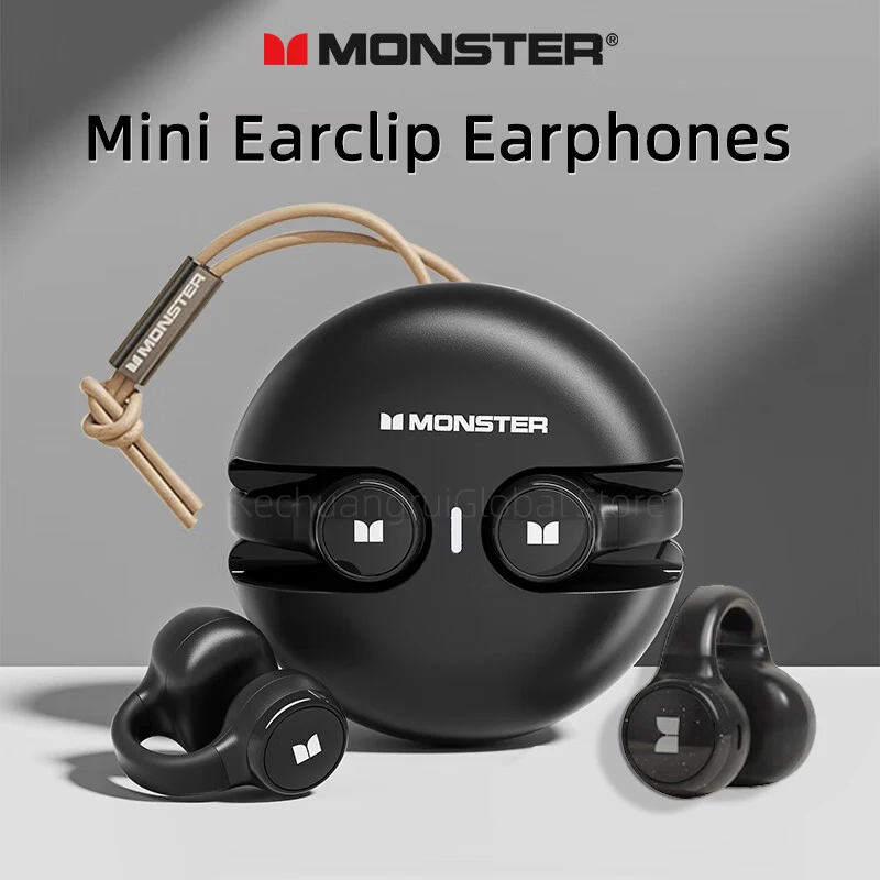 

Original Monster XKT21 Clip-on Bluetooth 5.3 Earphones Wireless Headphones Earclip Long standby Touch Control Gaming Earbuds New