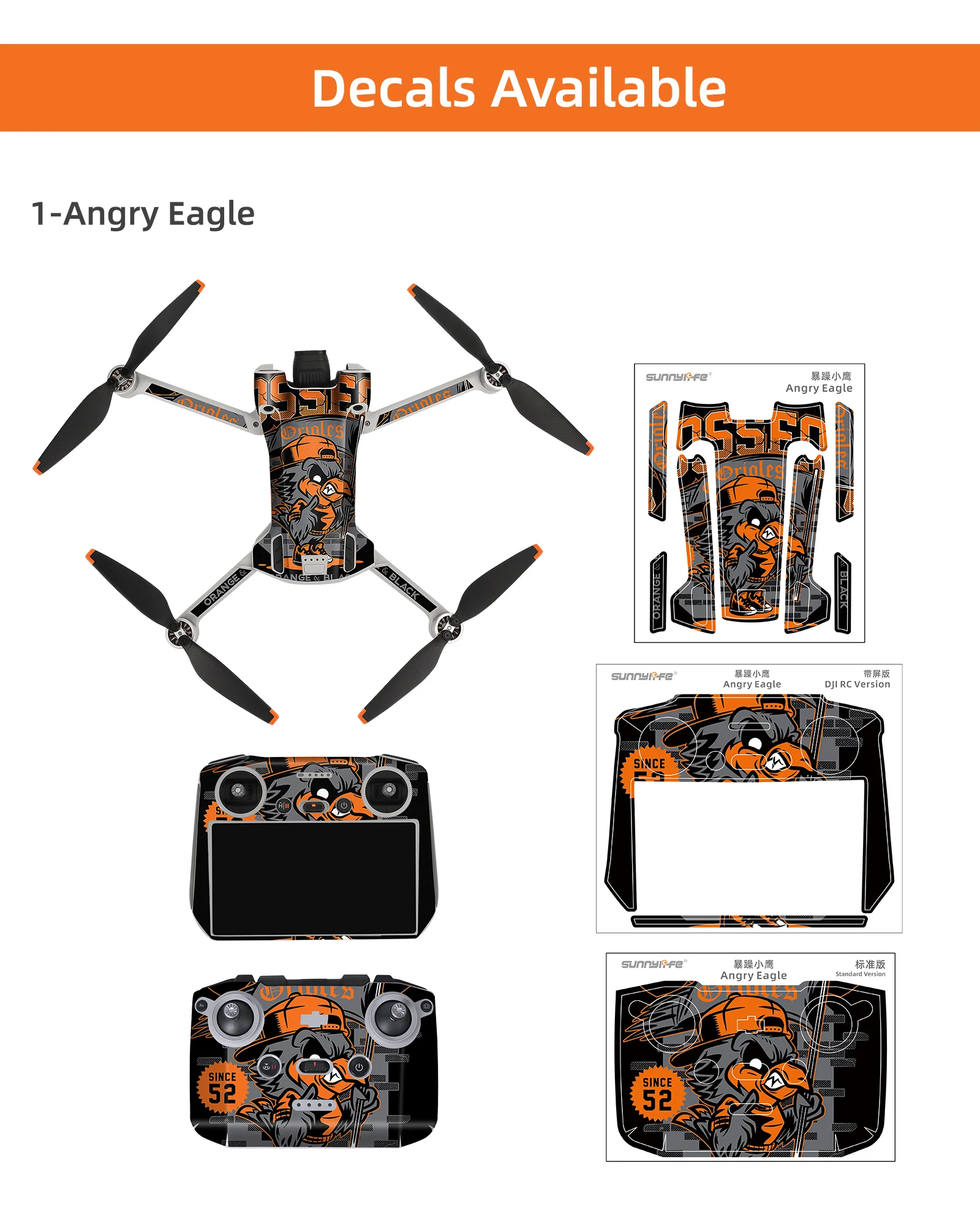 ドローンデカールDJI Mini3Pr用Mini3Prドローン対応鳥の衝突防止