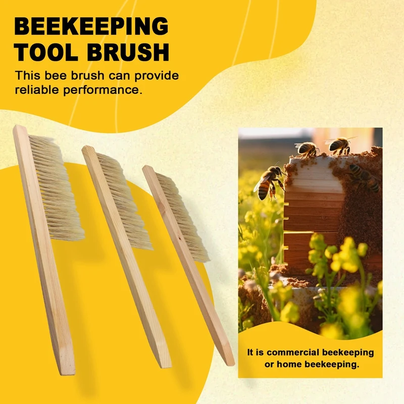 Beekeeping Tools Brush Bee Brush Wooden Handle Beekeeping Tools Equipment Hive