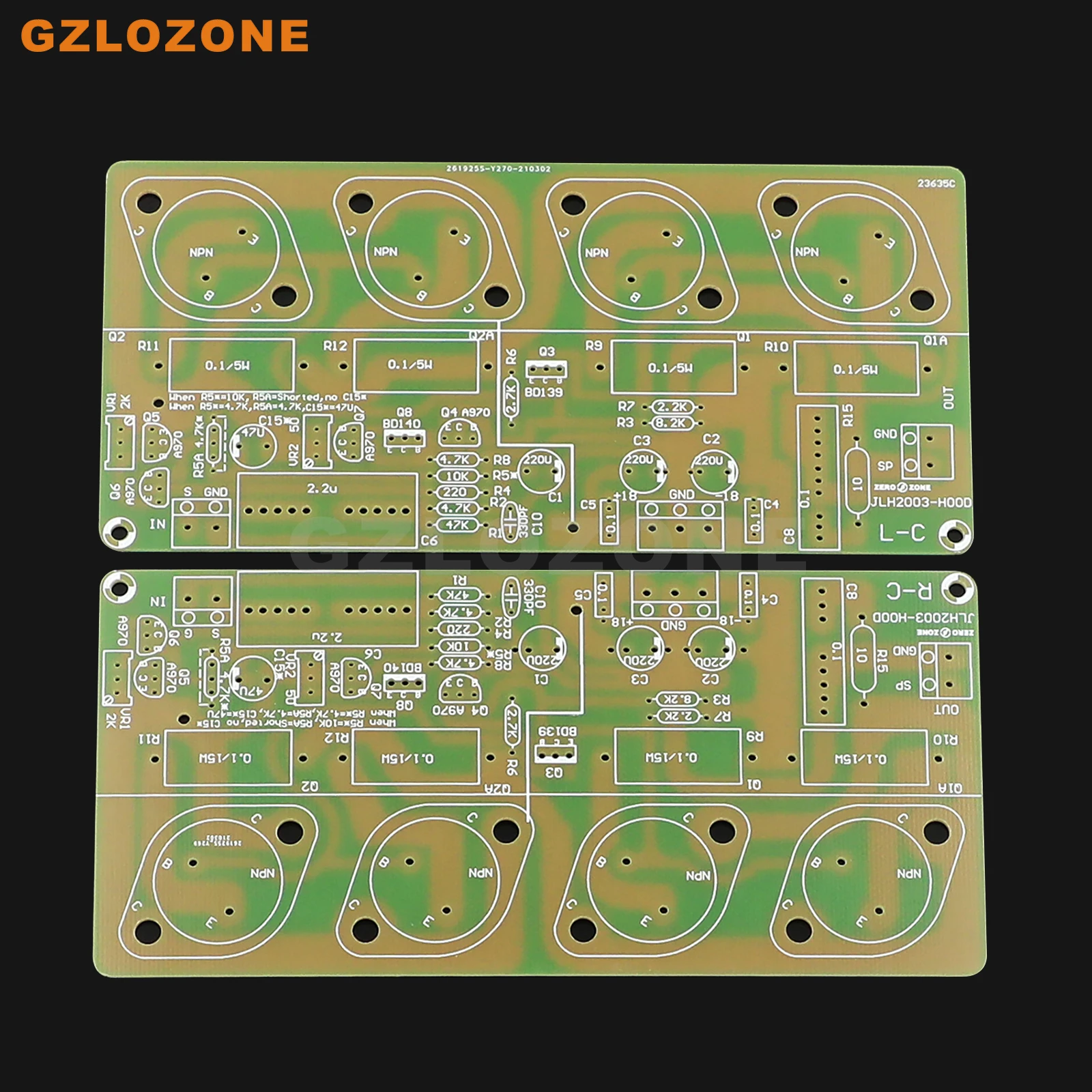 

2 CH HOOD JLH2003 Stereo Single-ended Class A Power Amplifier Bare PCB 22W+22W