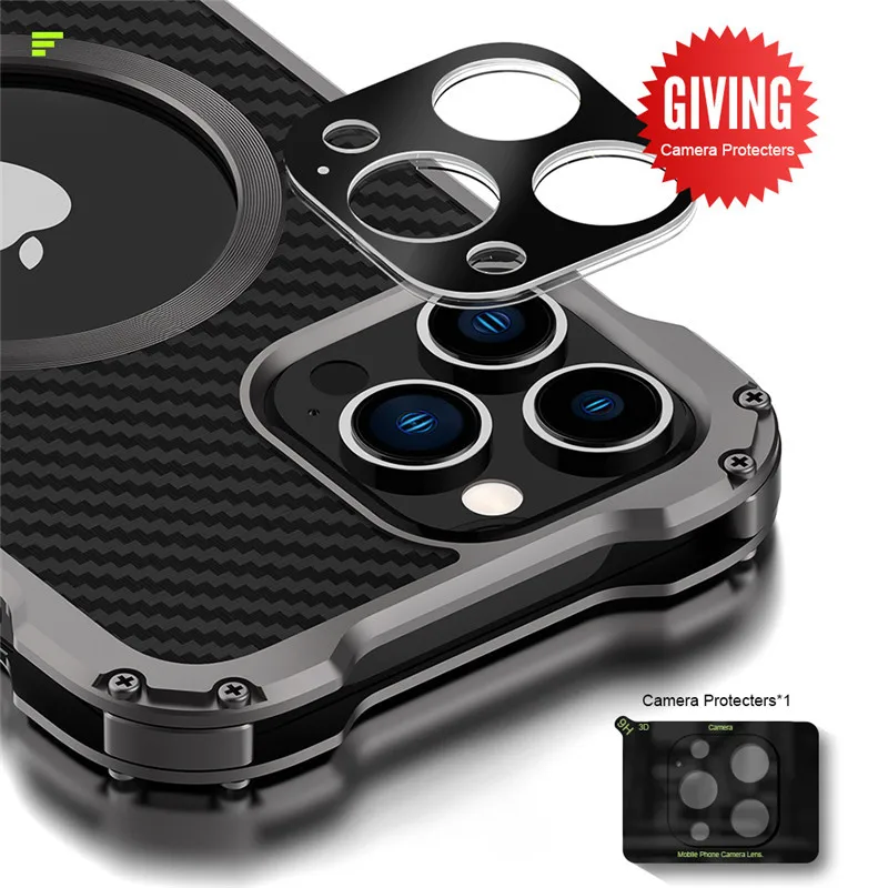 Carbon Fiber Lens Protection Case for iPhone 14 Plus