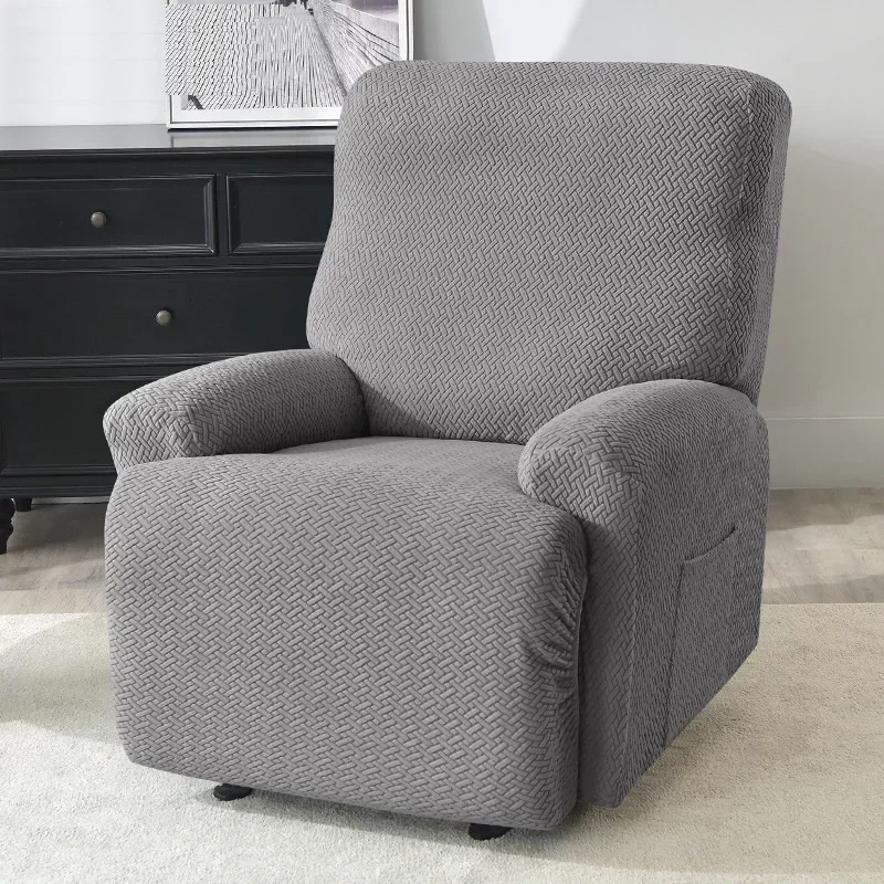 Jacquard Recliner Sofa Cover Non-slip Sofa Cover All-inclusive Single Seater Couch Slipcover Armchair 4PCS/Set 3