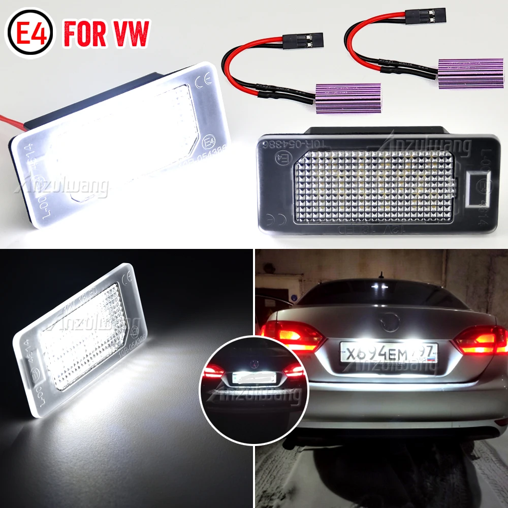 

For VW Golf 6 7 Variant Passat B6 B7 Variant Jetta MK6 Sharan Touran Touareg 24SMD Error Free Led License Plate Light Tail Lamp