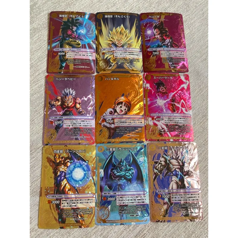 

9pcs/set anime Dragon Ball GT peripheral DIY Super Saiyan Son Goku Beta character flash card childrens rare toy gift series