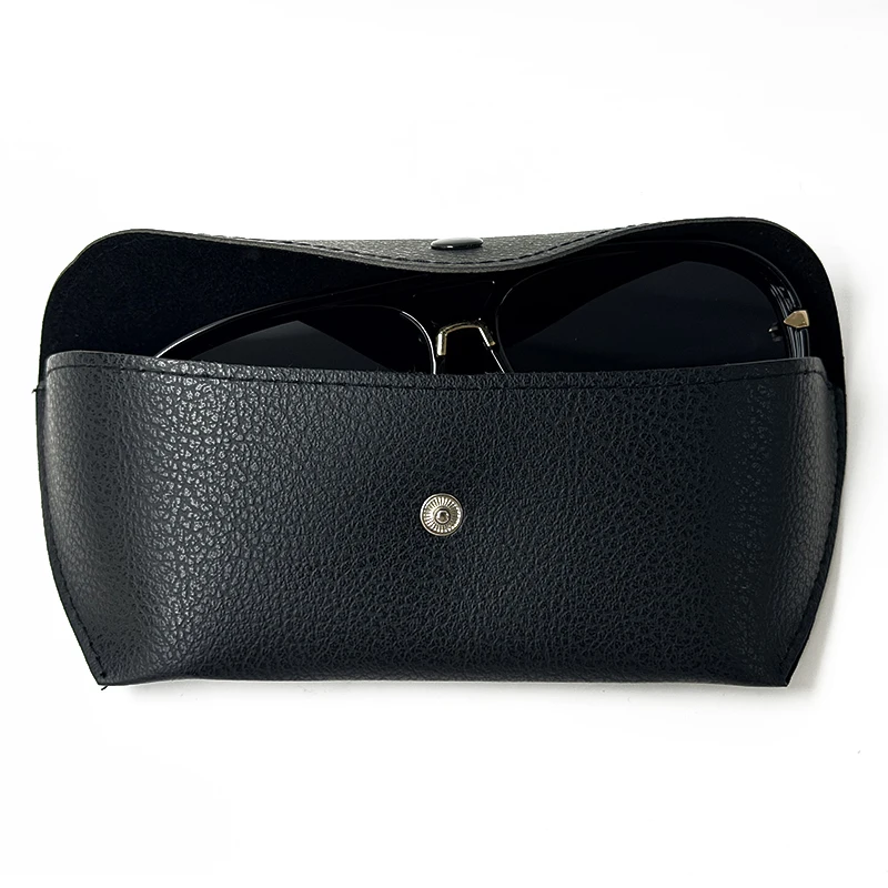 Elegant Black PU Leather Protective Sunglasses Case with High-Quality EVA Lining
