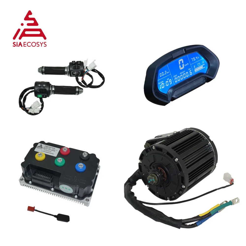 QS MOTOR QS138 4000W 90H 7500W Max Continuous 72V 110KPH Mid Drive Motor Conversion Kit with Wire Harness SIAYQ72180 Controller