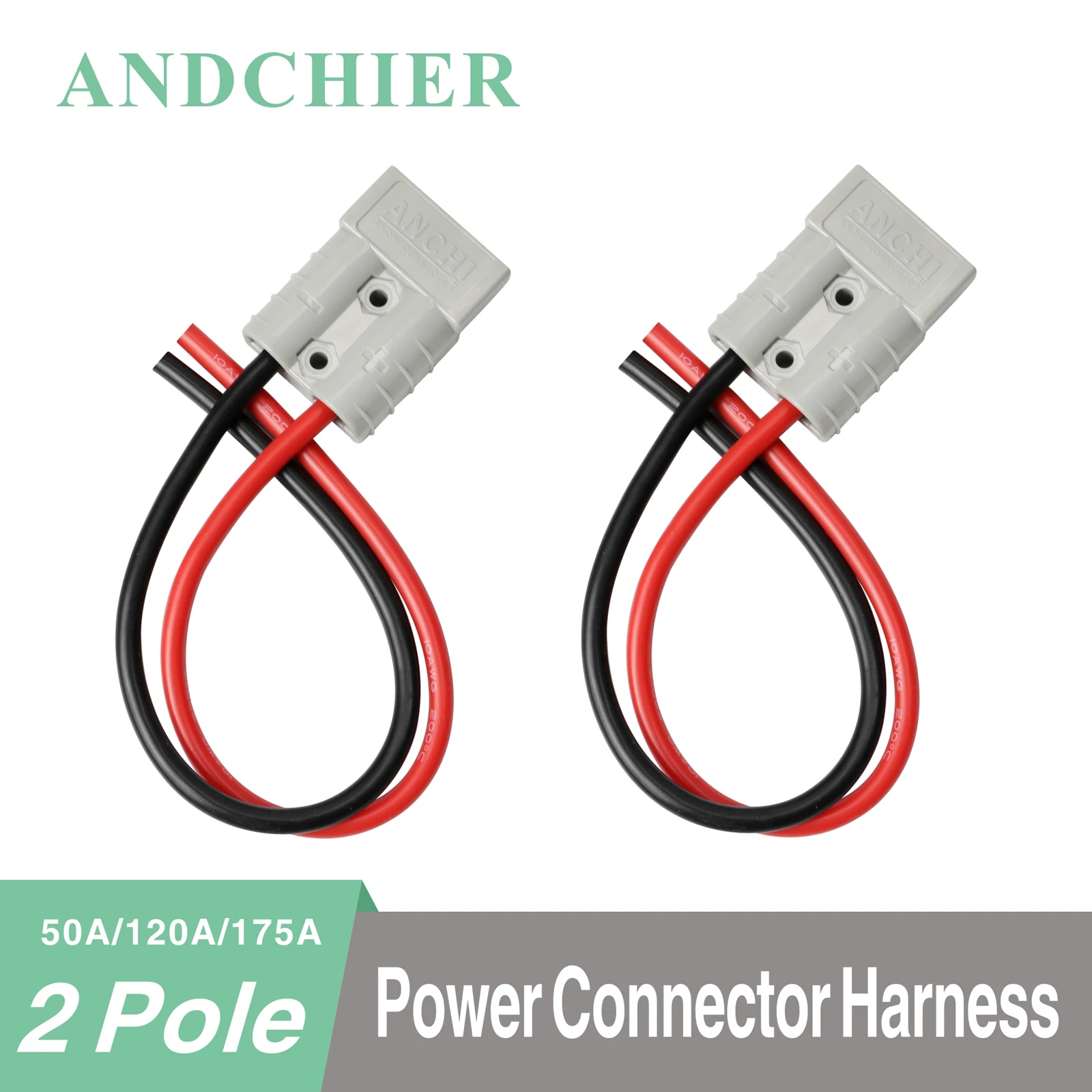 30/50/100cm 50A 120A 175A Cable Connector For Anderson Plug Extension Cord Electric Forklift Battery Charging Cable Connector