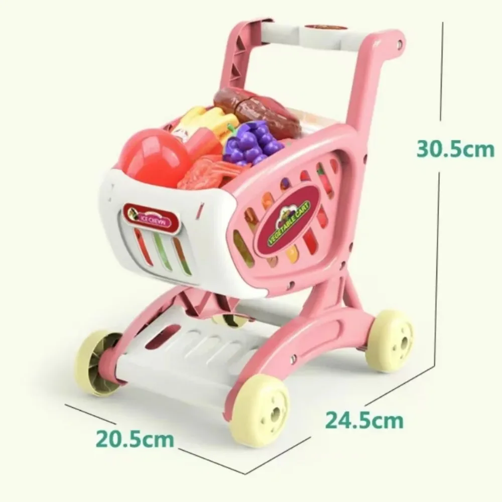 Children'S Toys Shopping Cart Children Playing Fruits Vegetable Storage Trolley Drop Resistant No Pollution Safe Materials Carts 6