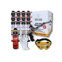Bond SF001 12-Packs with Gun and Cleaner,Premium Single Component, Self Expanding, Purplecoat Closed Cell Insulation Spray Foam, 1