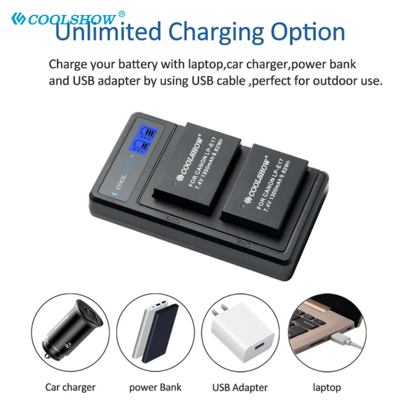Canon Câmera Baterias Carregador Lp-e17 Bateria para Rebel T6i T7i T6s Beijo X8i Eos 77d 750d 760d 200d 800d 8000d lp E17 1300mah - Image 3