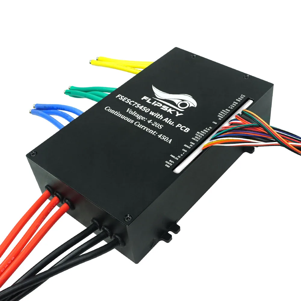 Flipsky FSESC 75450, 알루미늄 케이스가 있는 베스크의 ESC 베이스, 수냉 인클로저, E-Foil 하이드로포일 파이팅 로봇, 84V, 450A