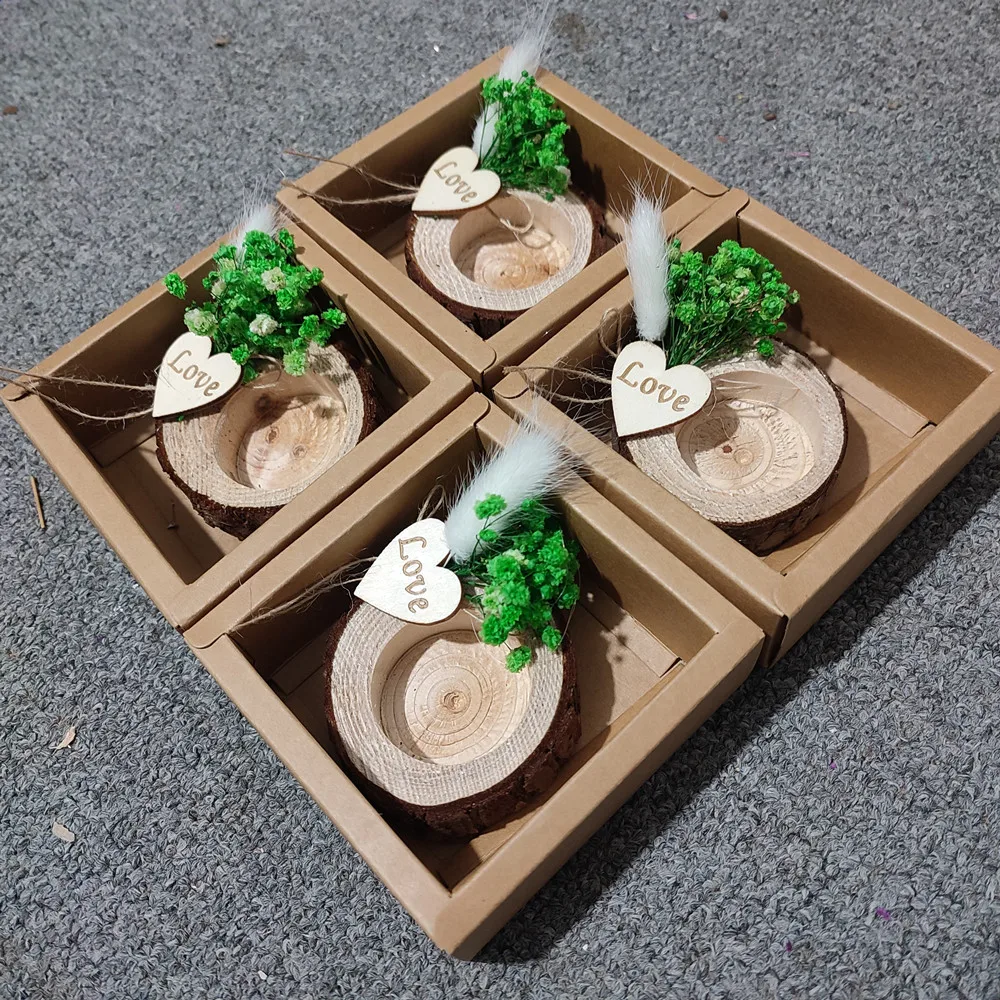 50 Portavelas De Madera Para Boda, Regalos De Fiesta De Boda