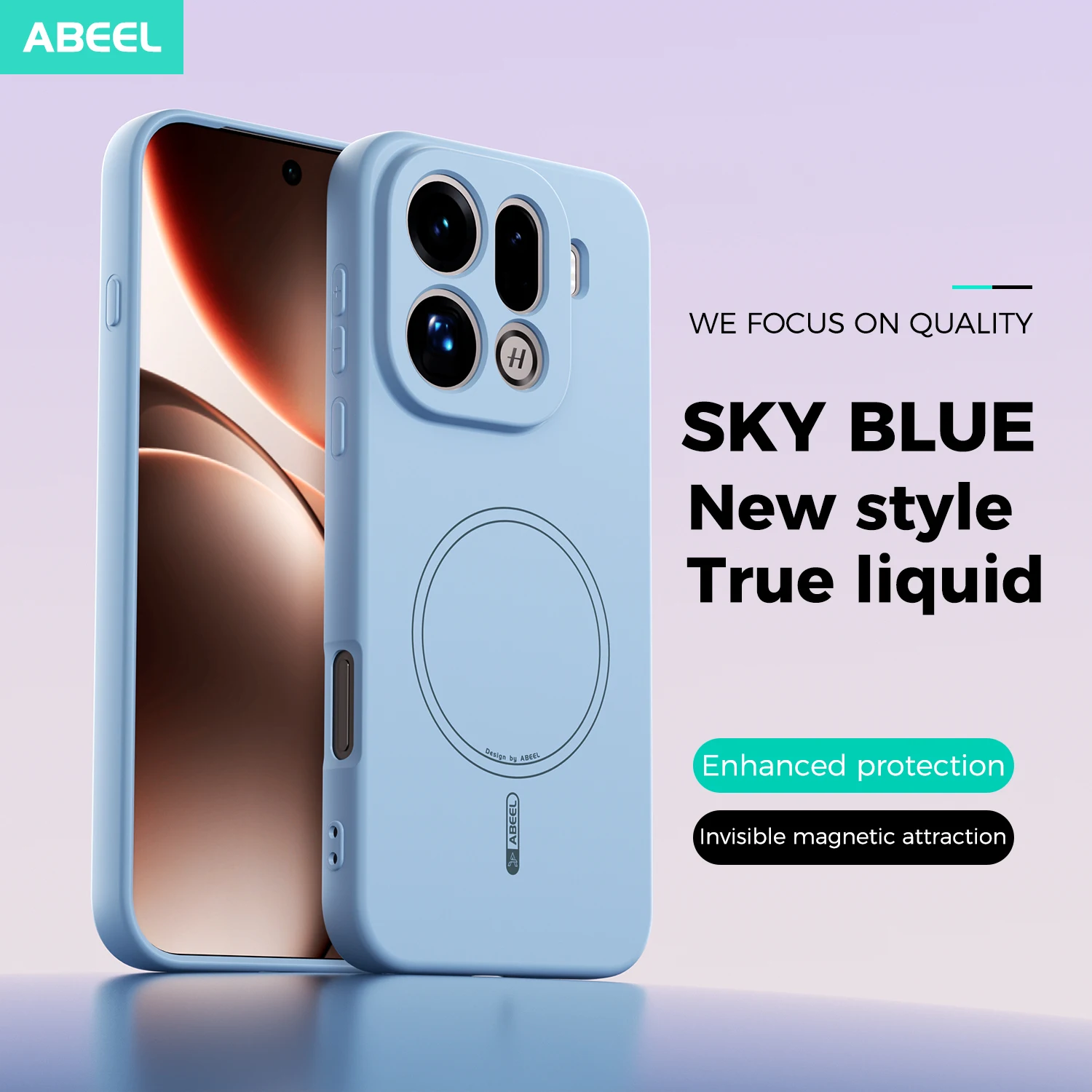Magnetic Liquid Silicone Case with Full Camera Protection and Soft TPU Cover
