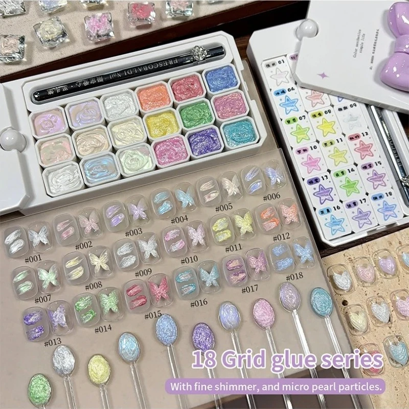 모델링 페어리 파우더 크림 3D 효과 젤 DIY 플라워 페인팅 마이크로 카빙 네..