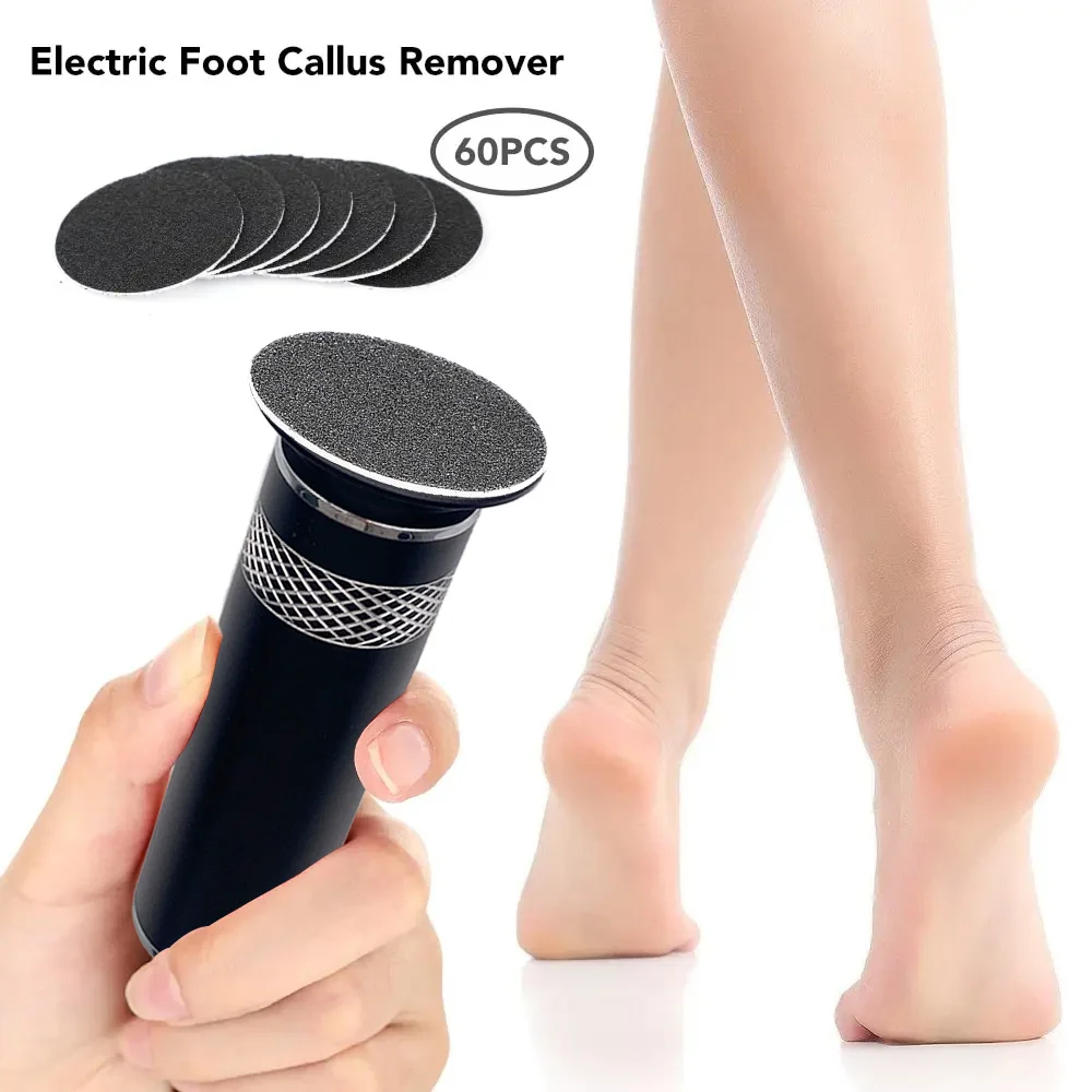 Electric Foot Sander With 60 Sandpaper Discs To Clean Cracked, Rough Skin And Calluses_voghion.com