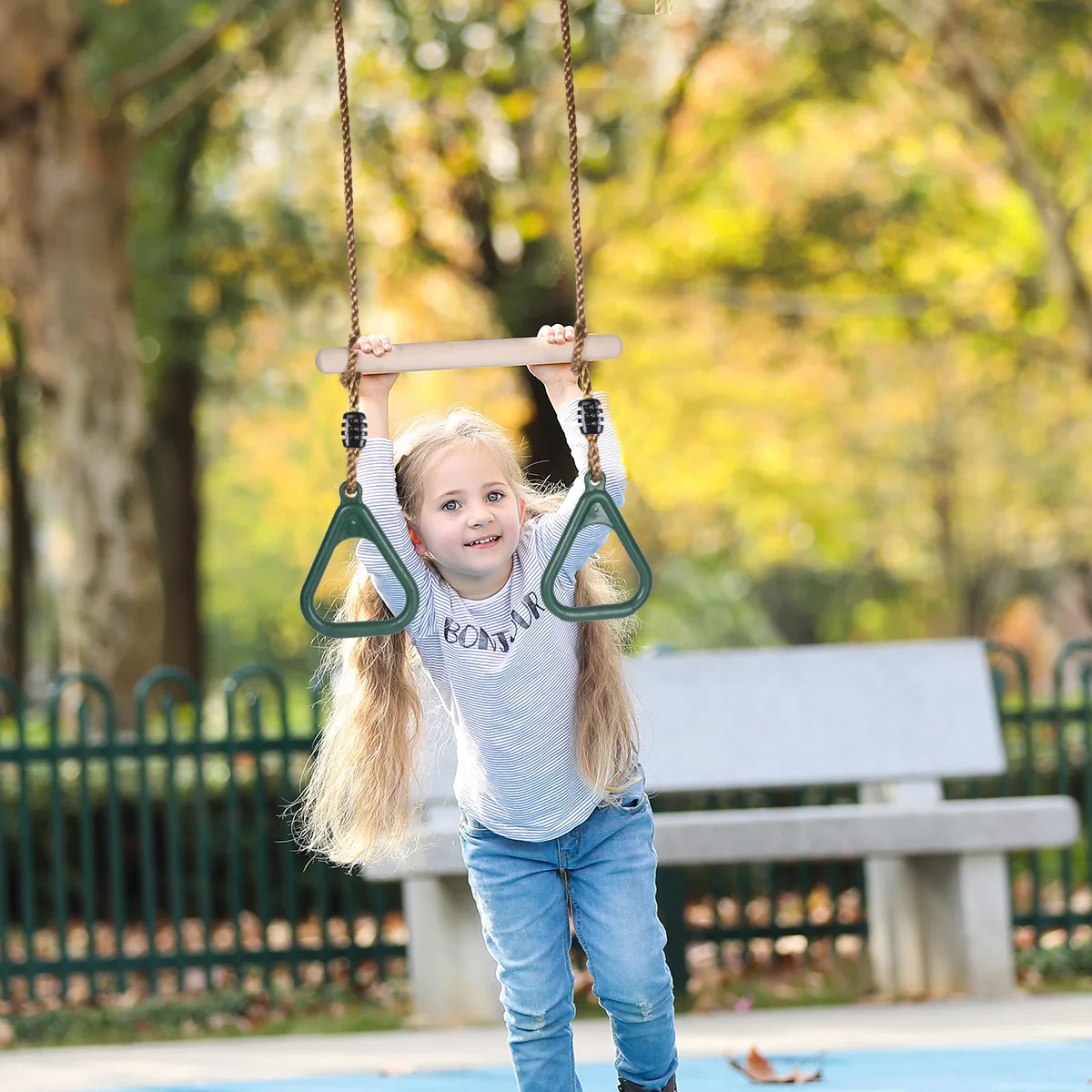 Children Exercise Fitness Rings Home Entertainment Ring Outdoor Sports Swing Indoor Trend Physical Toy Cotton Linen Swing 2
