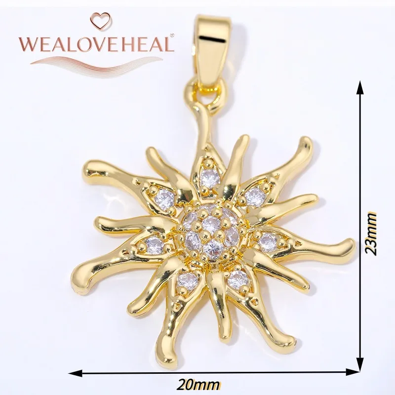 anhänger schmuckherstellung,18K Vergoldete Messing-Sonnenanhänger, Ovale Sonnenstrahlen-Charms mit Hängenden Geometrischen Anhängern, Hochwertige Schmuckkomponenten für Bastelarbeiten – Detail 32