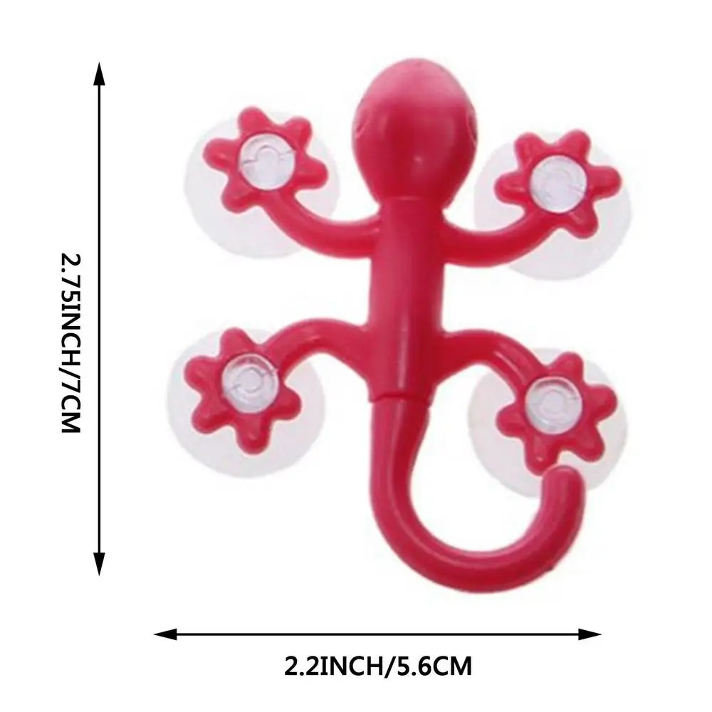 Description Picture 5 of itemGecko Powerful Plastic Four Suction Cups Hook Wall Hanger Decoration Bathroom S08 Drop shopping
