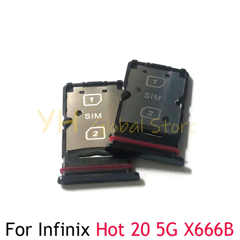 10PCS For Infinix Hot 20 X6826 / Hot 20 5G X666B X666 Sim Card Slot Tray Holder Sim Card Repair Parts