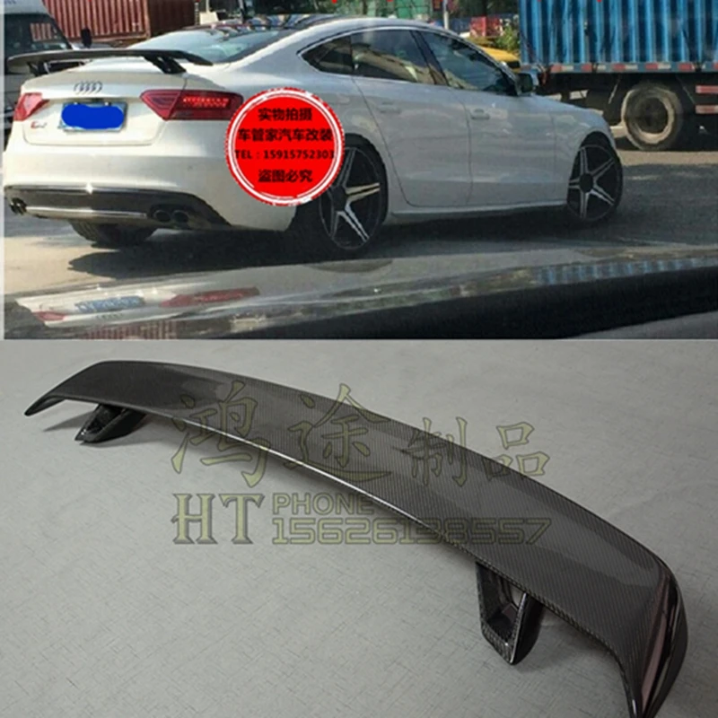 

for Audi A4 B8 B8.5 B9 luxury sedan 2009- 2018 rear tail universal spoiler, trunk tail universal spoiler carbon fiber