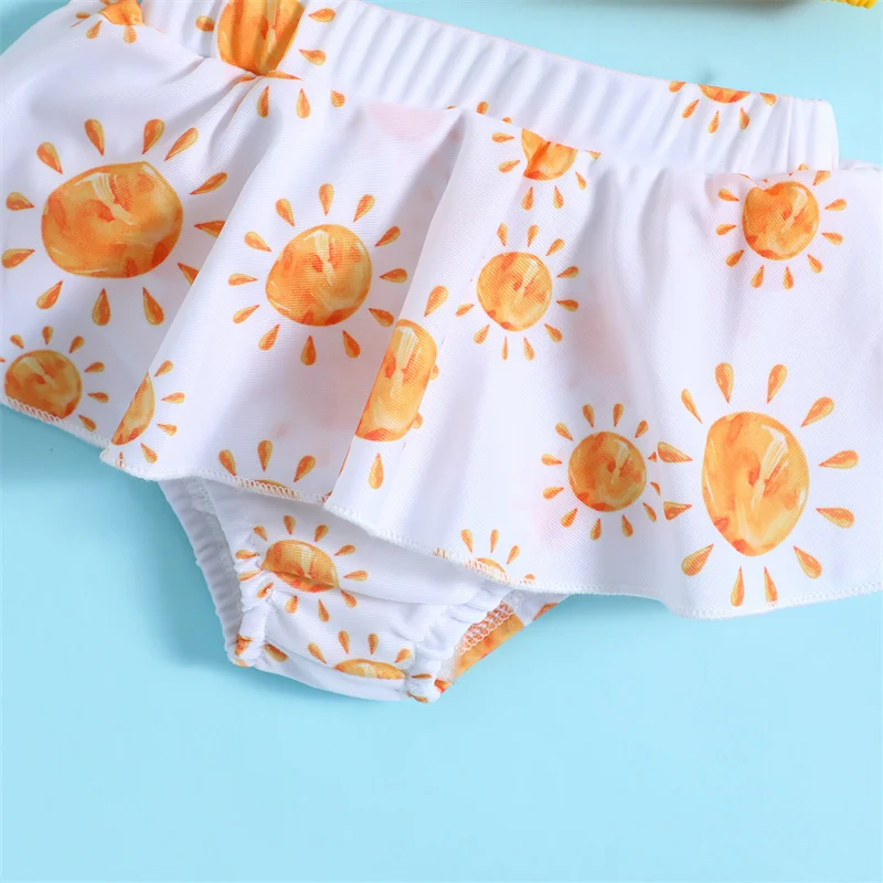 Summer Swimwear Suit Girls Sweet Swimsuit Set Kids Bow Swimming Costume Two Piece Children's New Casual Beachwear 7M-4 Years 5