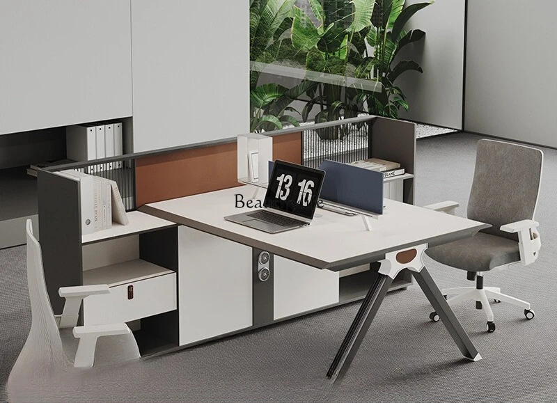 Staff desk, workstation screen, four-person booth, financial partition, office desk and chair combination