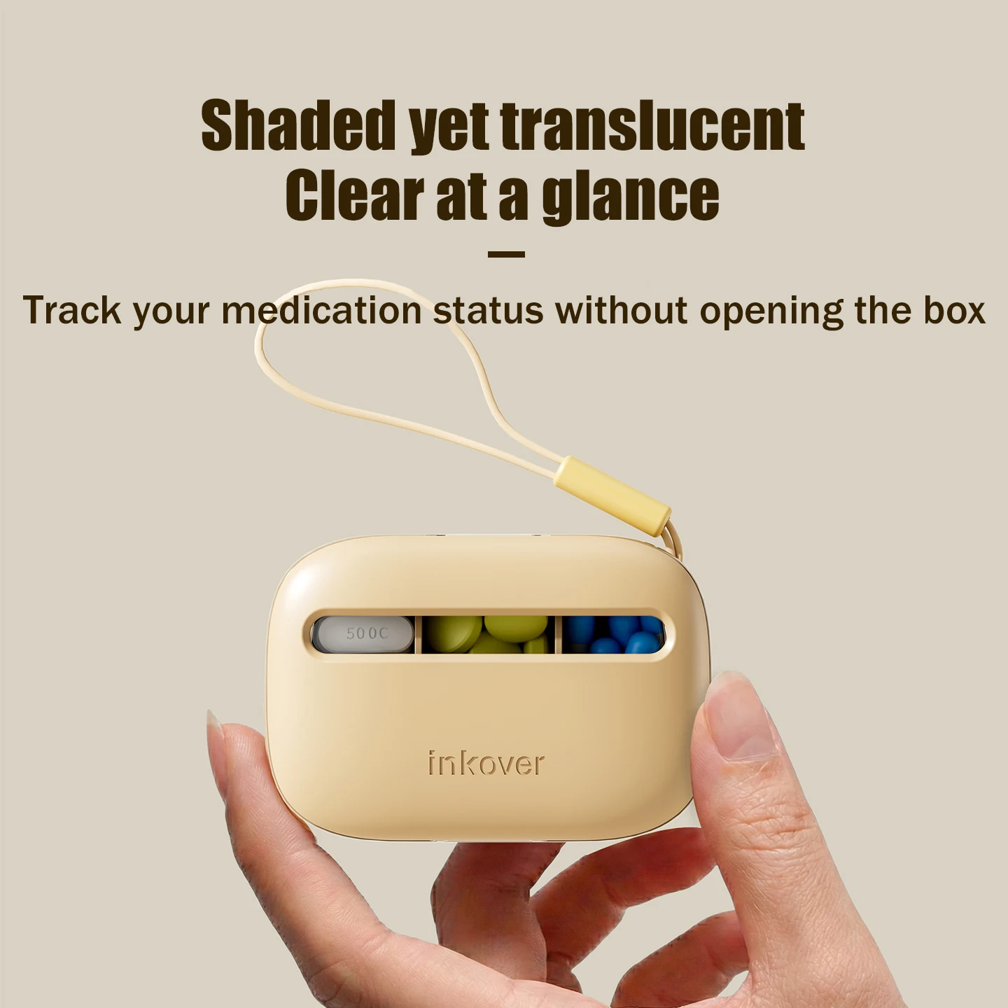 Compact Waterproof Pill Organizer with Lanyard - Airtight & Moisture-Resistant 3-Compartment Design