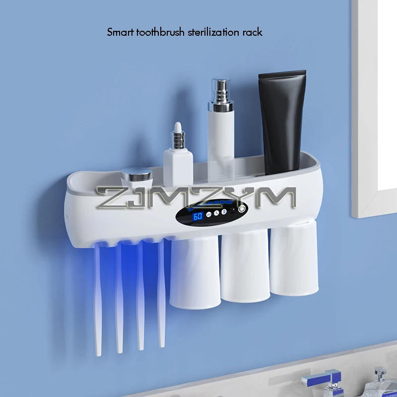 UV Toothbrush Holder Deep Sterilizer Toothpaste Squeezer Light Energy Charging Fast Drying Wall-mounted bathroom StorageRack