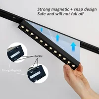 6MM Magnetic Led Track Light Magnet Spot Ceiling Lighting Rail Surface Lamp System Black White 110V 220V to 48V for Home Room 2