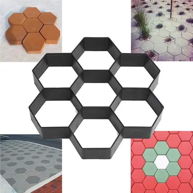 Diy Beton Öntőformák Kerti Burkolat Penész Újrafelhasználható Műanyag Útkészítő Tartós Tégla Forma Udvar Erkély - Image 4