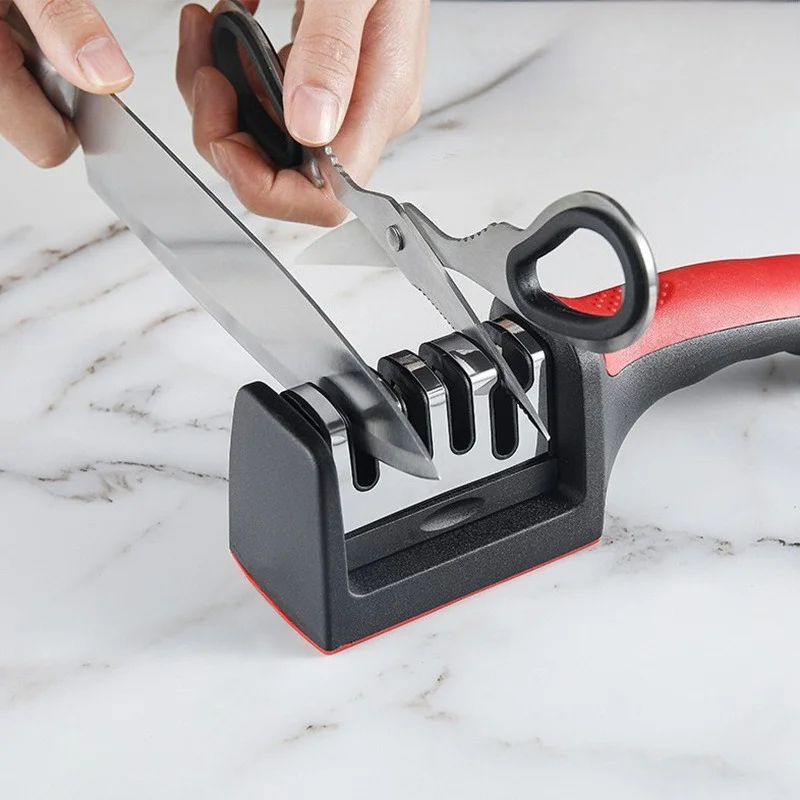 Knife Sharpener Household Multifunctional 3/4 Segment Quick Ceramic Knife Sharpener Tool Gadget