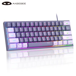 Ultra-Compact RGB Backlit Gaming Keyboard - Ergonomic Waterproof Design, 60% Layout (Purple)