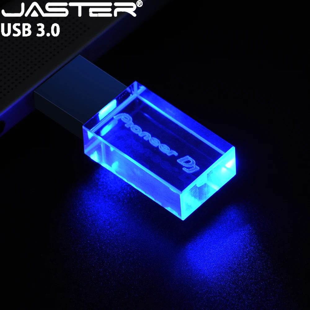 

Pioneer DJ USB 3.0 Flash Drive 128GB Colorful LED Crystal Pen Drive 64GB High Speed Creative Gift Memory Stick 32GB 16GB 8GB 4GB