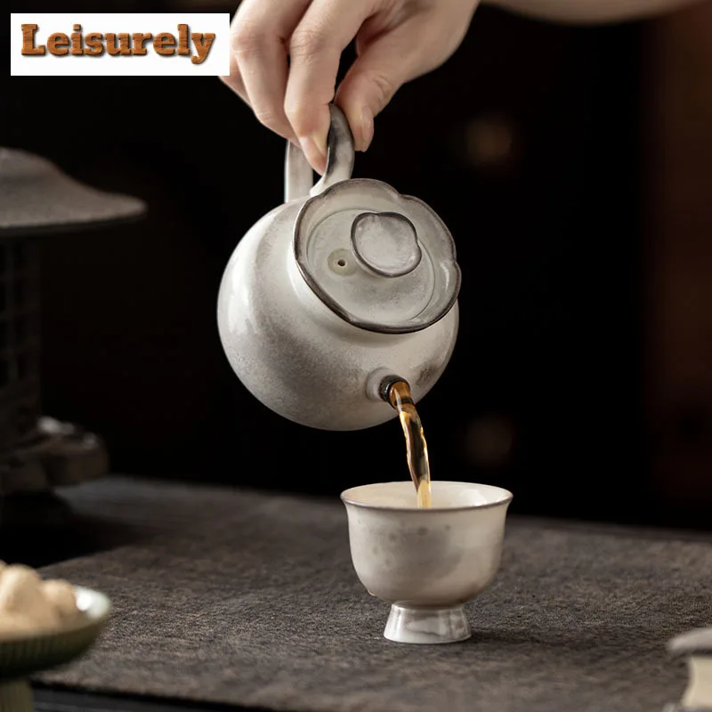 160ML Ink Painting Zhiye Roasting Flower Mouth Teapot Japanese Tea Infuser Pot Tea Brewing Kettle With Ball Hole Cha Gift Craft