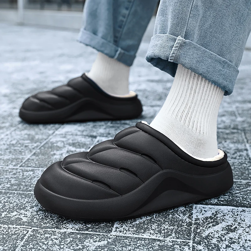 Warm Home Slippers Men Winter Waterprooft Lightweight Shoes Couples Soft and Comfortbale Non-Slip Walking Footwear Men Women