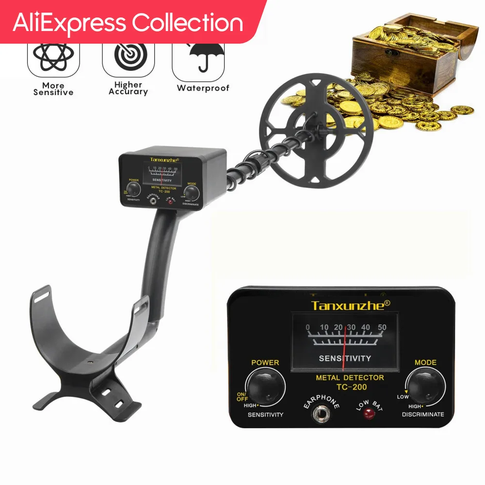 Aliexpress Collection Tc-200 Upgrade Metal Detector Underground Wire Iron Metal Gold Detector Tracker Regolabile Per Tesoro
