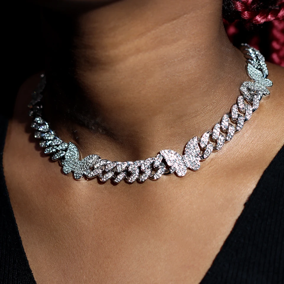 Butterfly Necklace Pieces Butterfly Cuban Jewelry Set Cuban Link