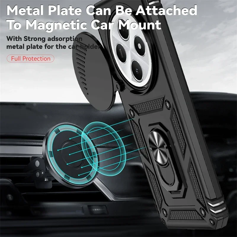 Armor Shockproof Slide Lens Cover with Magnet Car Holder Ring Case – Enhanced Protection
