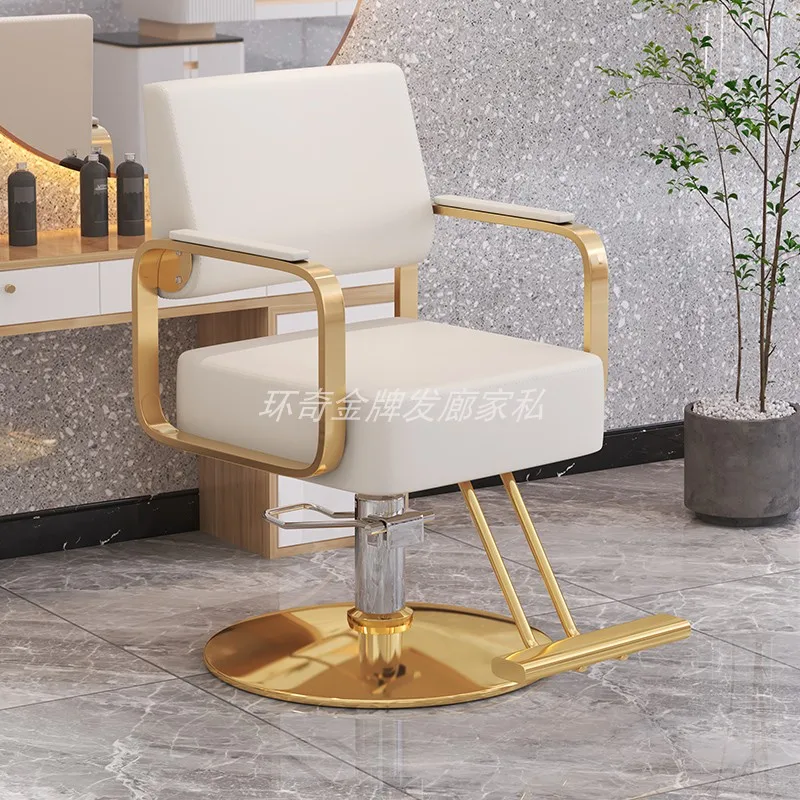 Beauty Barber Chair Professional Rotating Makeup Gold Chair Reclining Silla De Barbero Profesional Salon Equipment Furniture