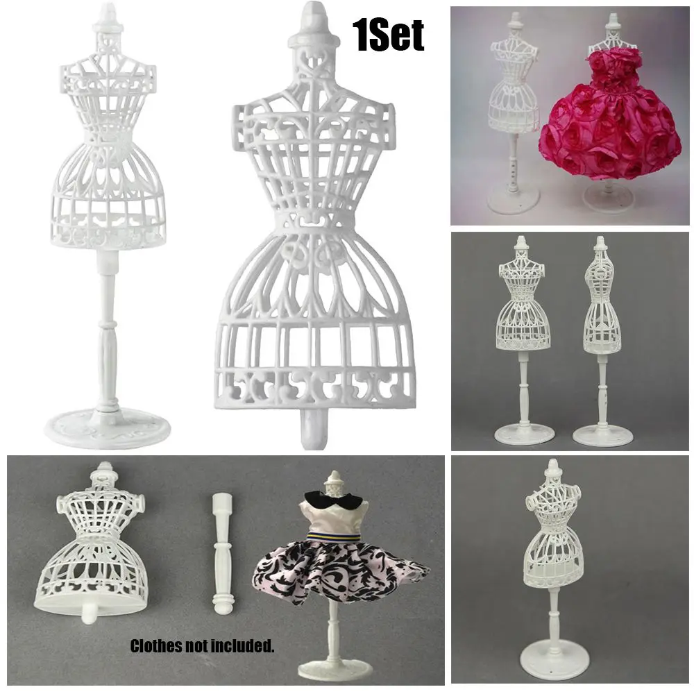 

DIY Dolls Toys Girls Gift Hollow Dollhouse Accessories White Display Rack Doll Mannequin Holders Model Holder Stand