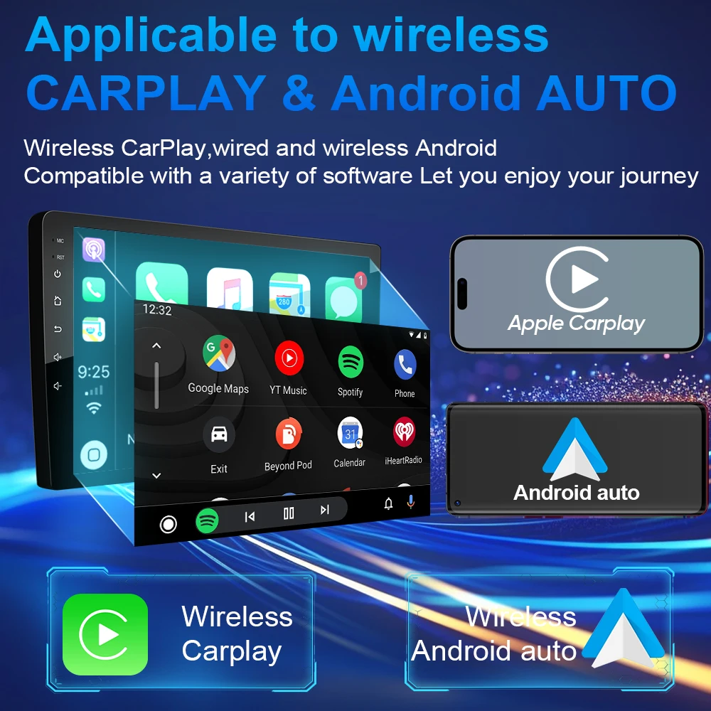 10.1インチCarPlay、アンドロイドオート対応最新OS android15 10.1