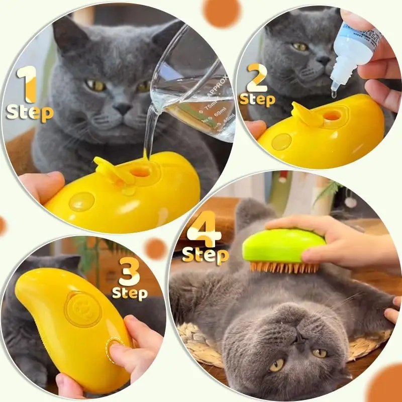 Cat Steam Brush Pet Dog Brush 3 in 1 Electric Spray Dogs Steamy Supplies Products Pet Hair Removal Grooming Brush Cat Accessorie images - 6